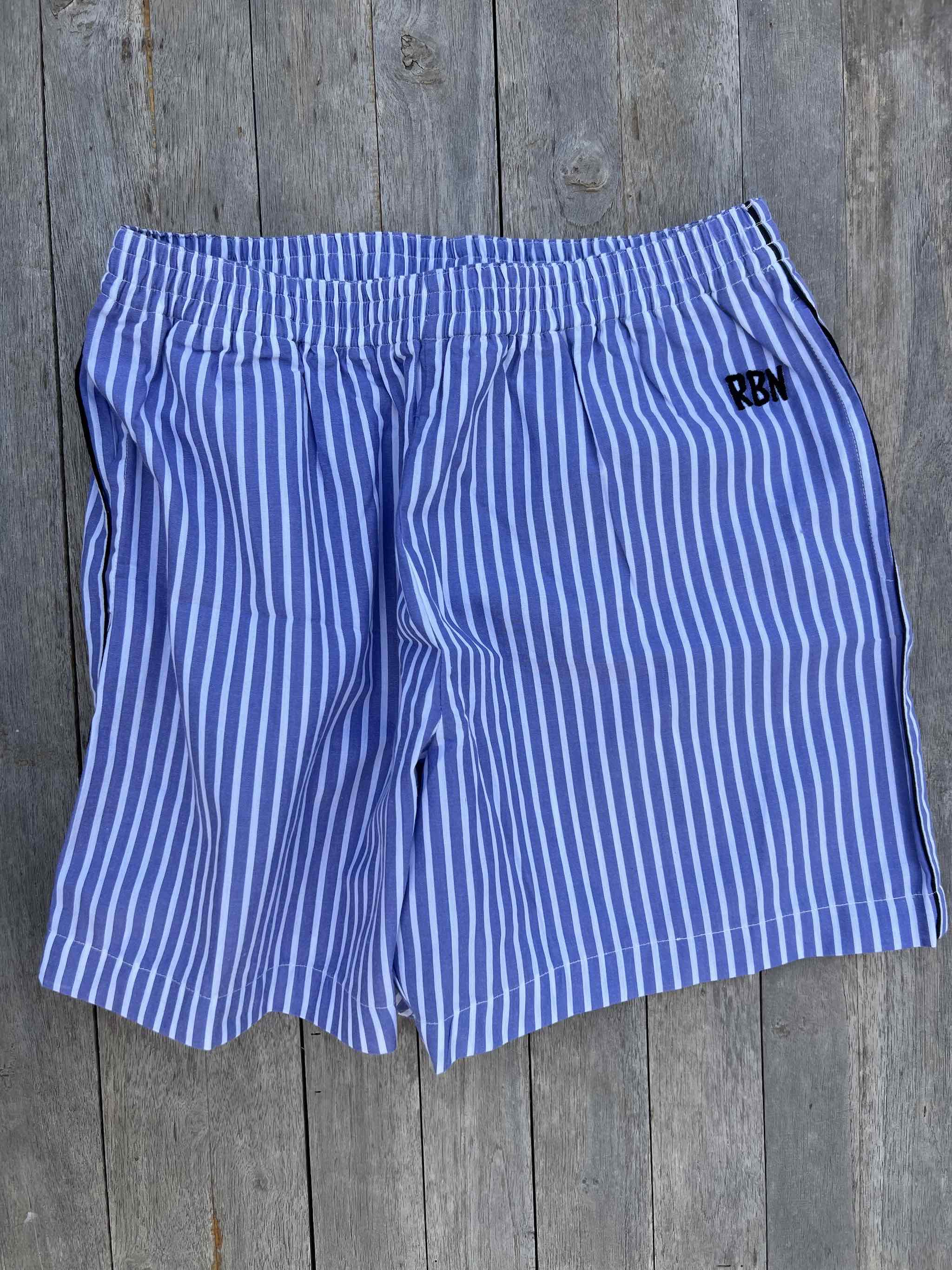 ROBIN SHORTS für Mädchen – Modell „Bondi“ Blau/Weiß mit Seitenstreifen