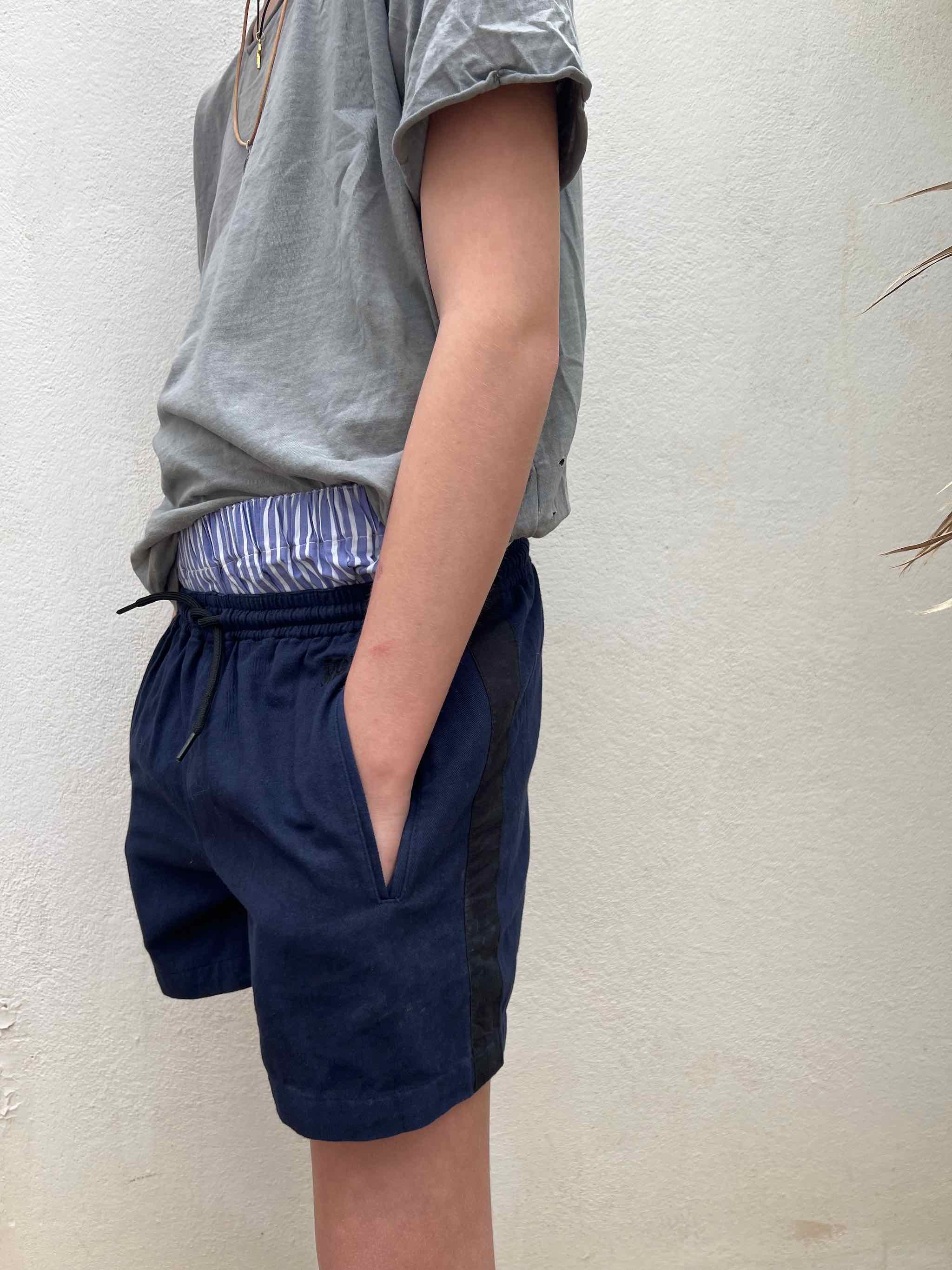 ROBIN-SHORTS für Jungen Stil `ROBINSON´ Marineblau-4