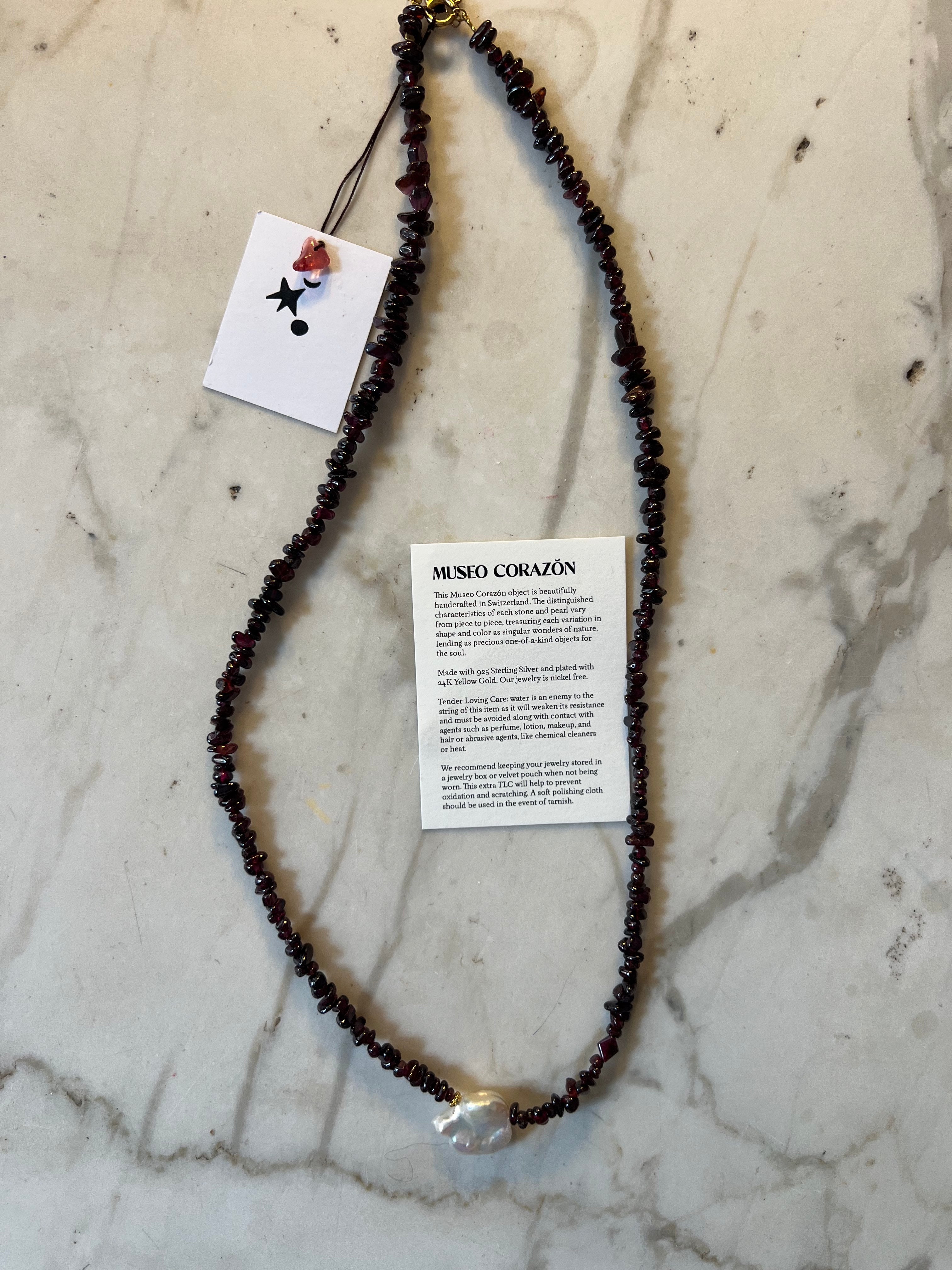 Necklace Vintage Garnet - ANTHOLOGY PENELOPE - MUSEO CORAZON - N2-3