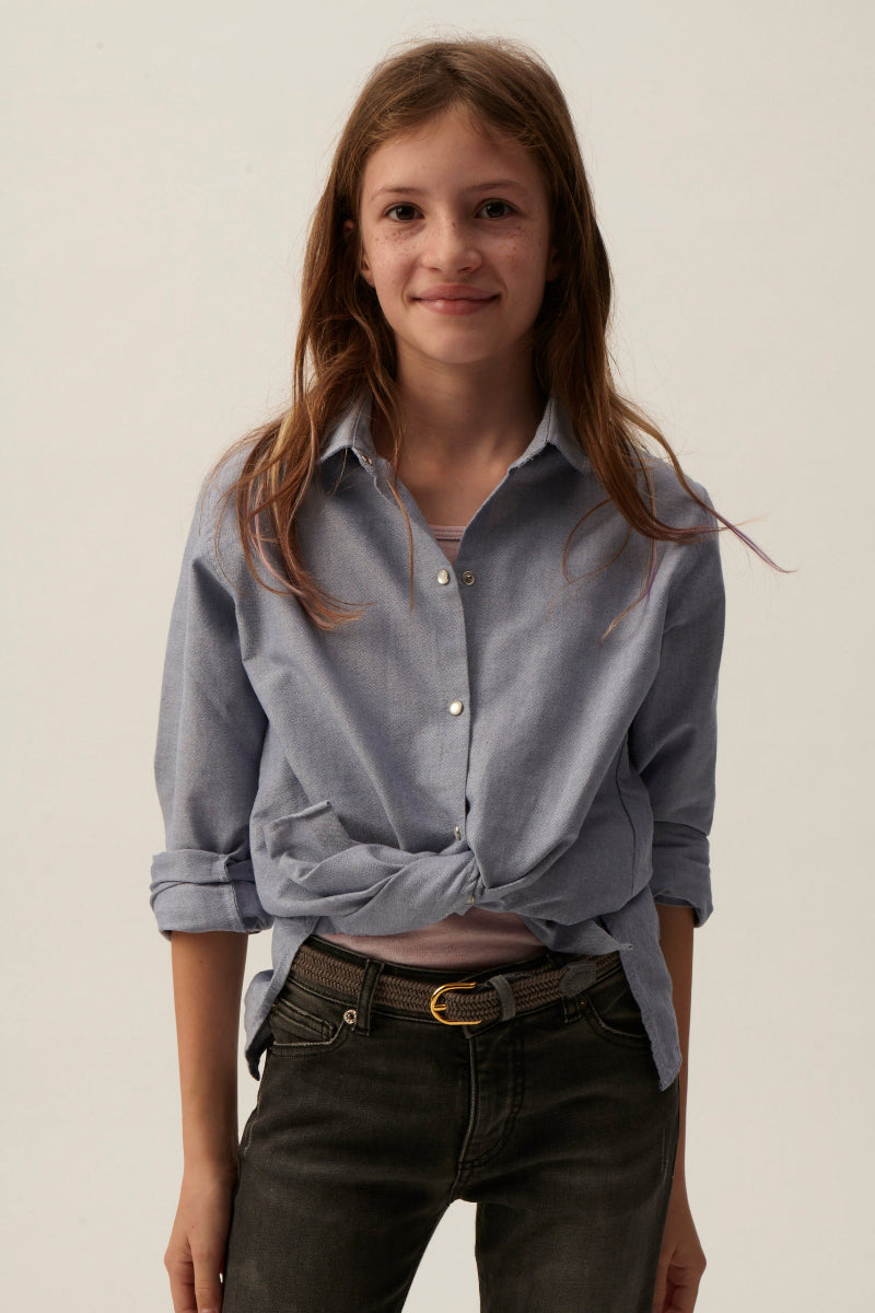 Girls Shirt `Othilia ´Blue Oxford-Cotton-2