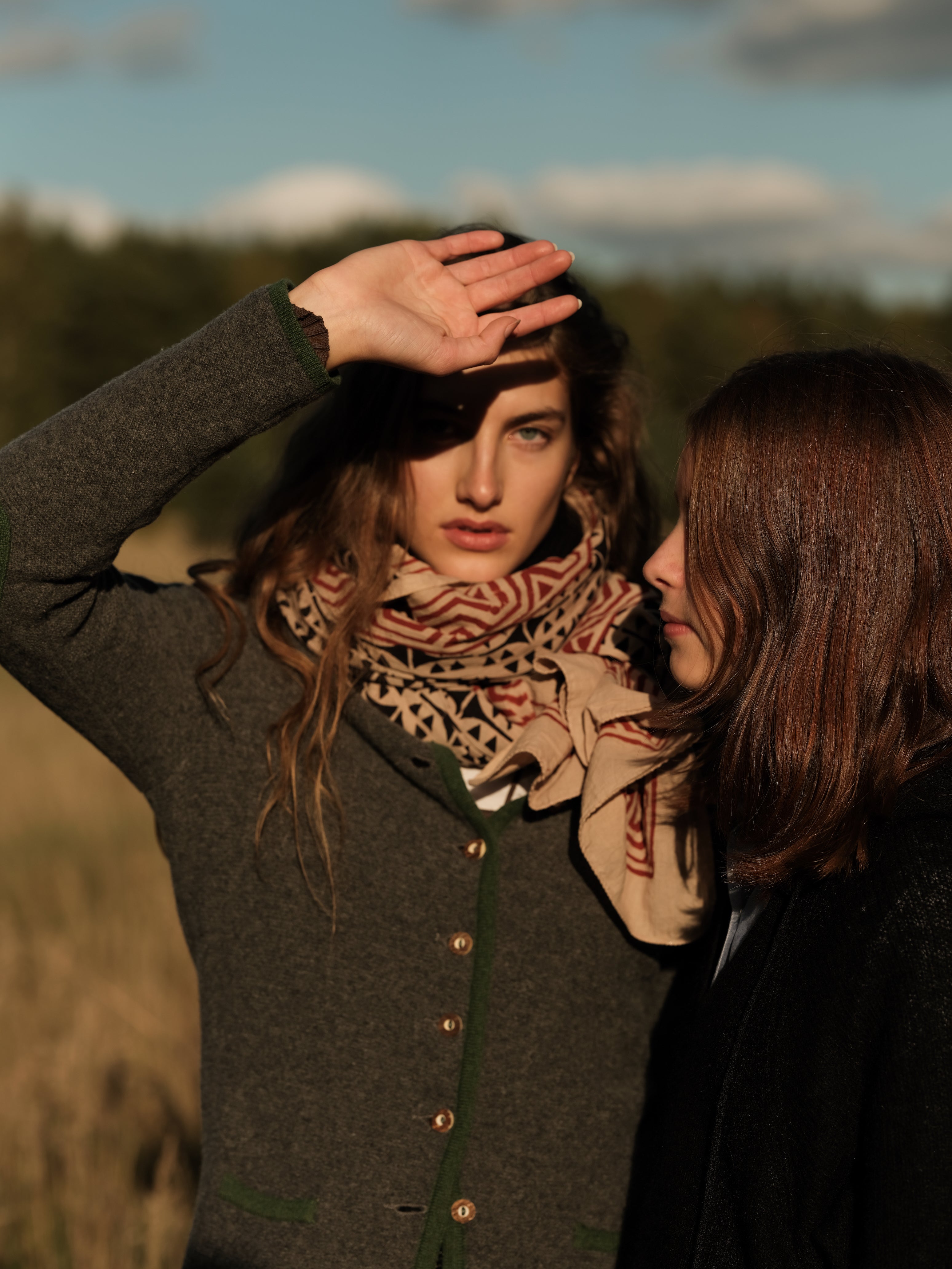 INDIA BOHO SCARF HAND-MADE BLOCKPRINT: PAISLEY RED WITH WOVEN BORDER-7