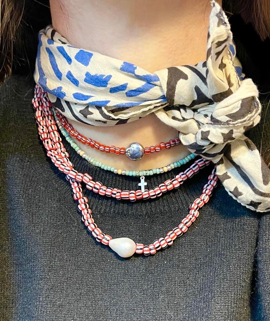 NEW INDIA BOHO BLUE MOMENTO - size Small/BANDANA-3
